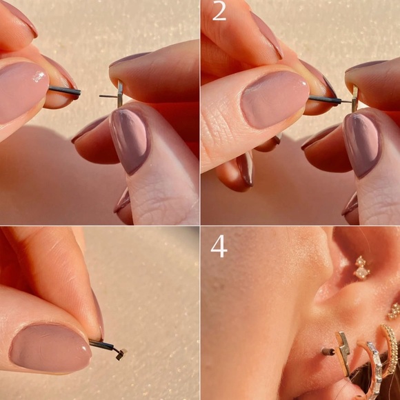 Domed button earrings (pair) - Picture 3 of 4